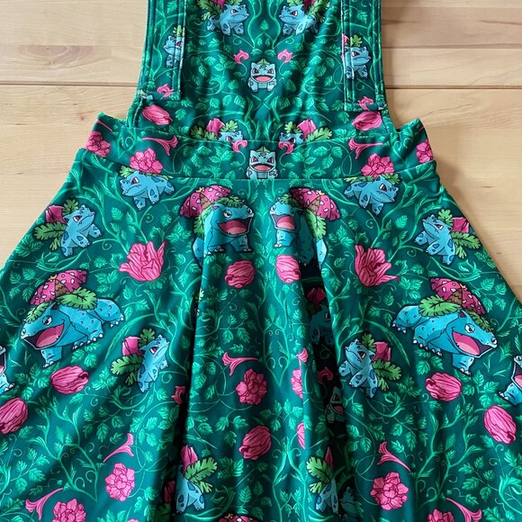 BlackMilk Women's Bulbasaur Pokemon Apron Dress size Small Adjustable Straps - Picture 2 of 6